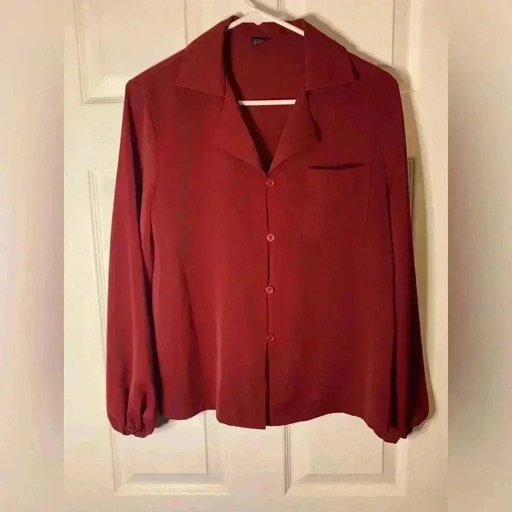 Woman’s SHEIN Red Long Sleeve Blouse